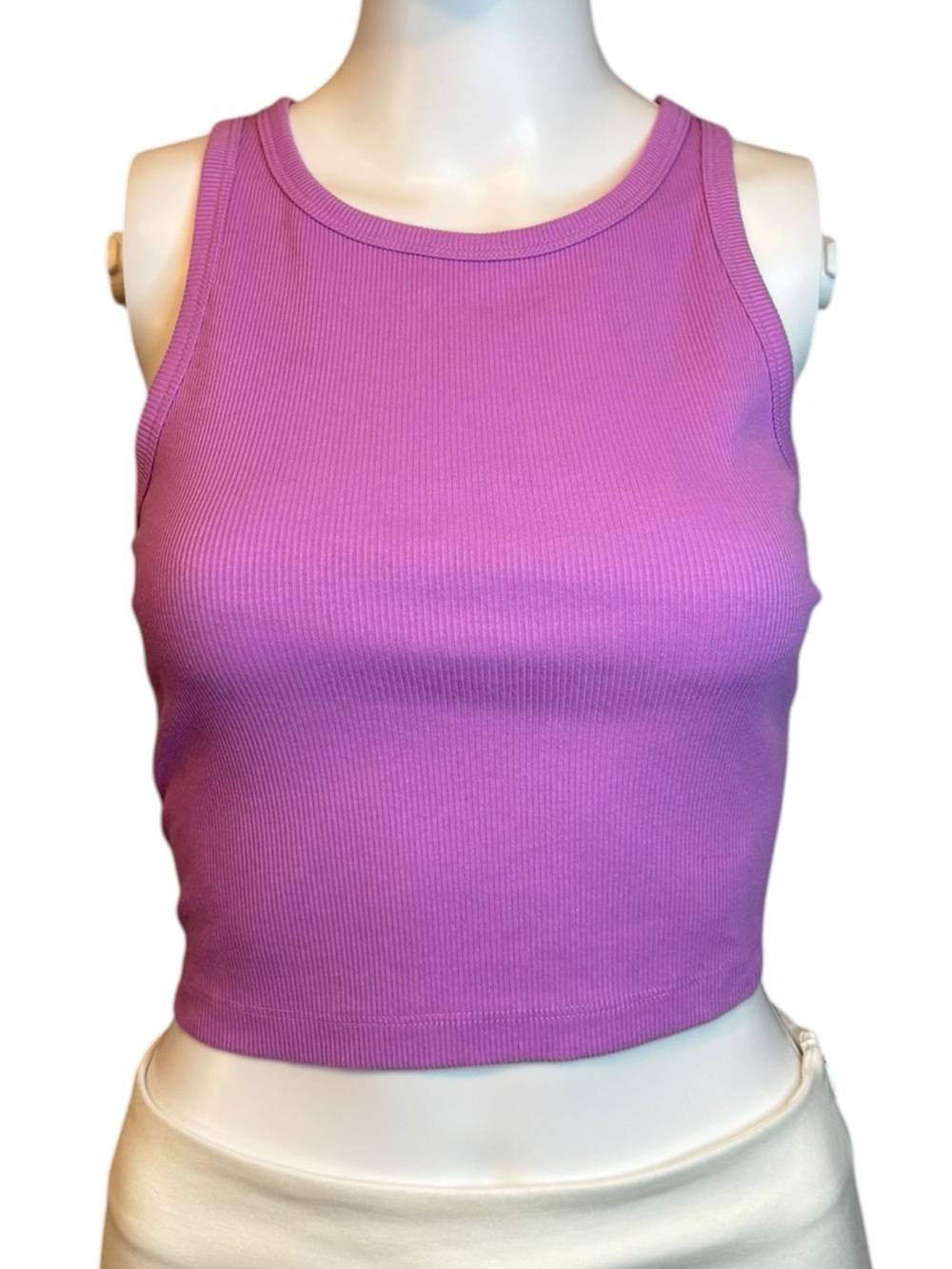 wild fable Ribbed Crop Tank Top - Magenta